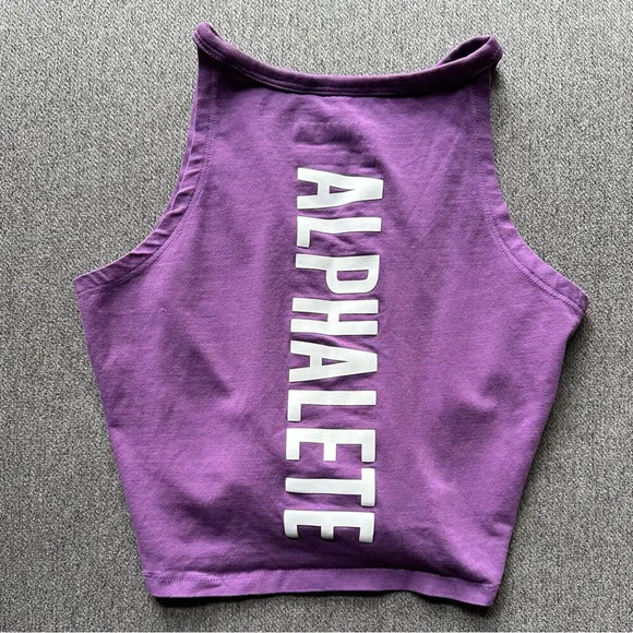 Alphalete Purple Crop Front Tie Workout Tank Top Small - Picture 1 of 3